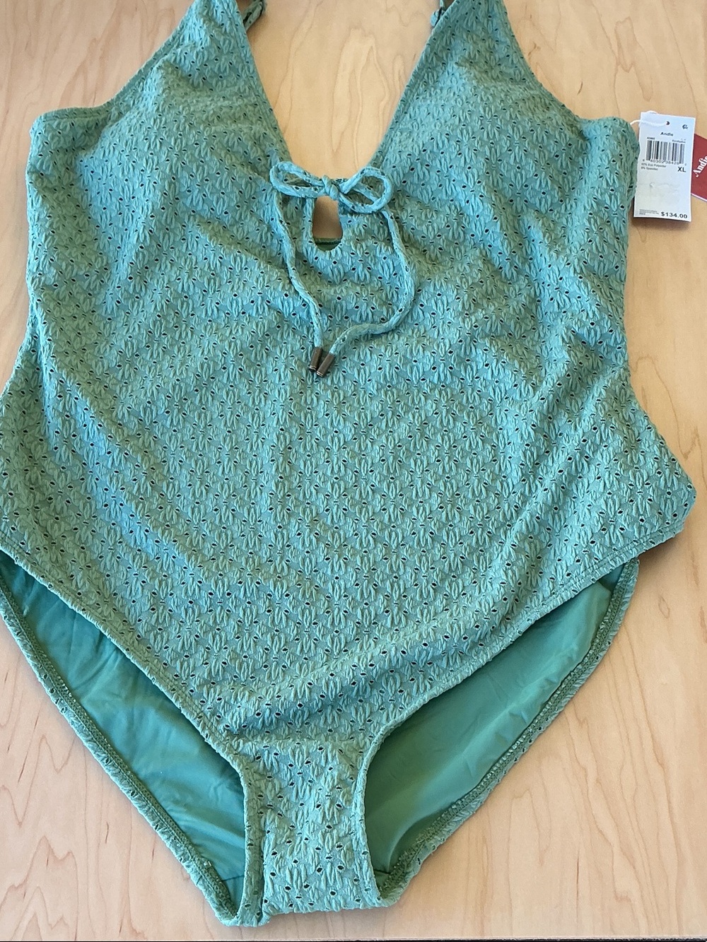 ANDIE, Women’s, Textured One-Piece Swimsuit in Seafoam Green NWT